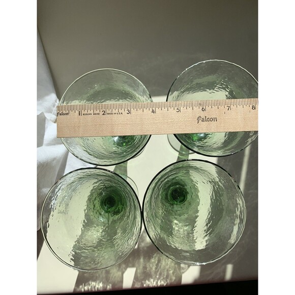 Celebrating Home Or Home Interiors Green Pebbled Goblets Green Stems - Picture 4 of 4